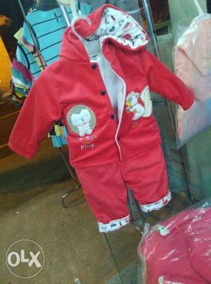 Toddler's Red And White Jacket