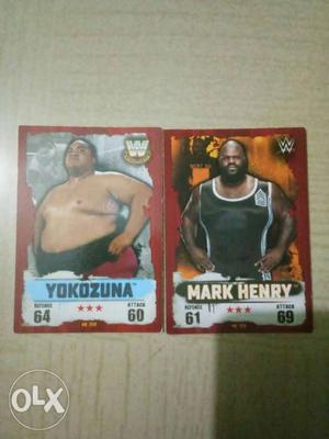 Two Yokozuna And Mark Henry WWE Cards