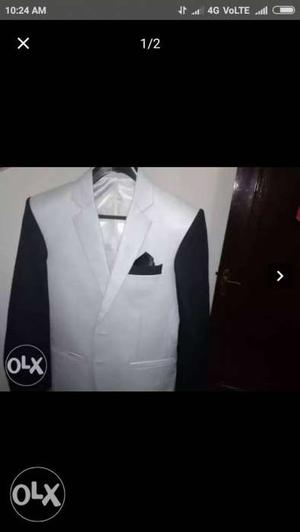 White And Black Suit Jacket L siZe