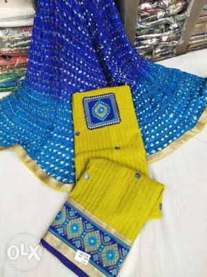 Yellow And Blue Textile