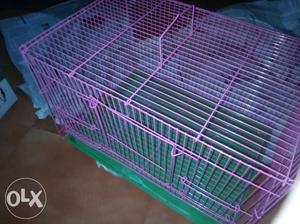 Pink Folding Pet Crate
