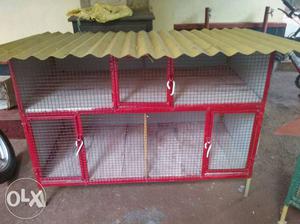 Red And White Chicken Coop