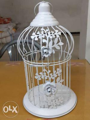 White Metal small Bird Cage