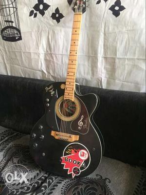 Black Cutaway Acoustic Guitar