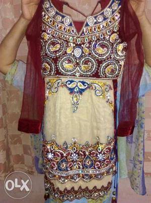Blue and red gharara size 34..