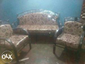 Brown Bench And Armchairs