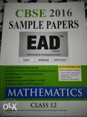 CBSE  Sample Papers EAD Mathematics Book