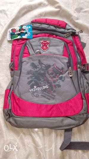 Gray And Pink Yazhoulong Backpack