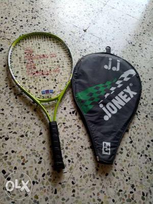 Green And Black Jonex Tennis Racket With Head Cover