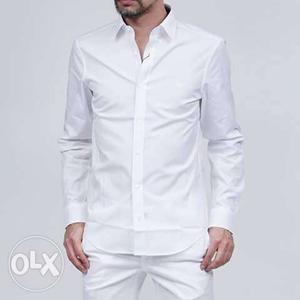 Pure white cotton shirt available in whole sale