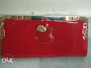Red Patent Leather Long Wallet