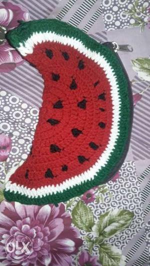 Red, White, And Green Watermelon Pouch
