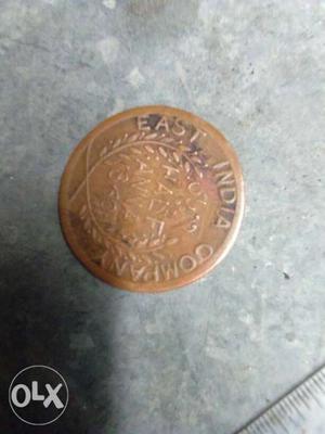 Round Gold-colored East India Coin