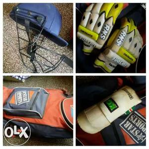 This cricket kit has helmet, Sg pads,gloves