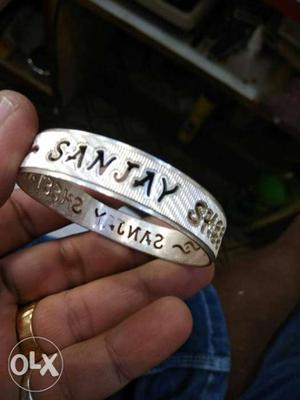 This silver kada for gents and ladies apne name