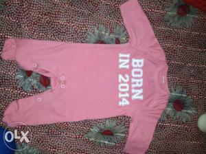 Toddler's Pink Born In -printed Footie Pajama