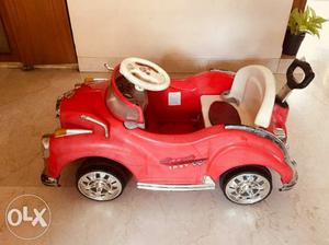 Toddler's Red And White Ride-on Car