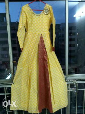 Yellow Polka Dot Dress with one red Kali