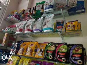 All type of cat n dog food and grooming with accessories
