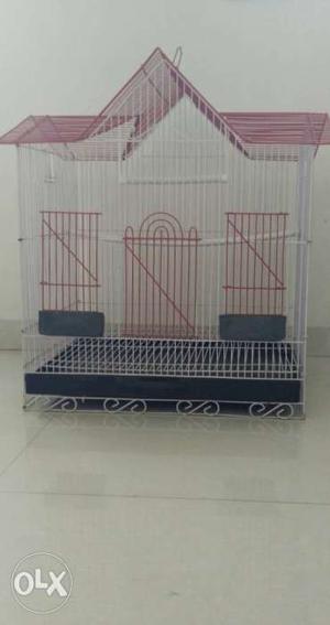 Bird cage - large metal, size - 18 cm length 22