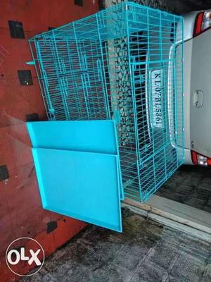 Blue Metal Dog Cage