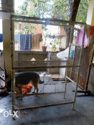 Brown And Grey Pet Cage