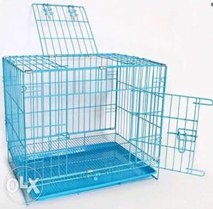 Dog cage medium size, blue color