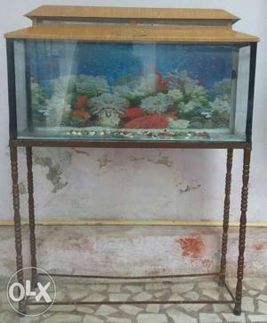 Fish Aquarium with metal stand..size =Argent