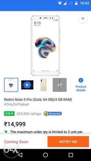 Mi Note5Pro all colours and sealed pack with tax