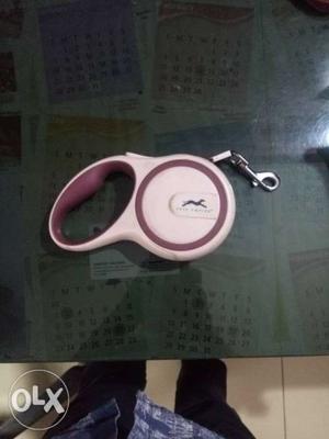 Pink And White Retractable leash