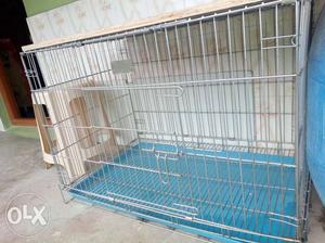 Portable nonrustable steel pet cage