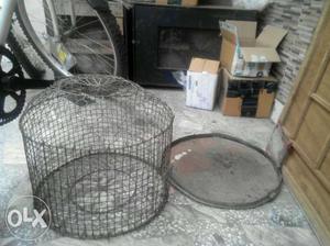Round Black Steel Pet Cage