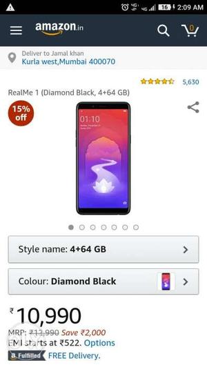 Sealed pack Realme 4gb 64gb with bill