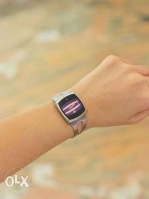 Black And Purple Digital Watch