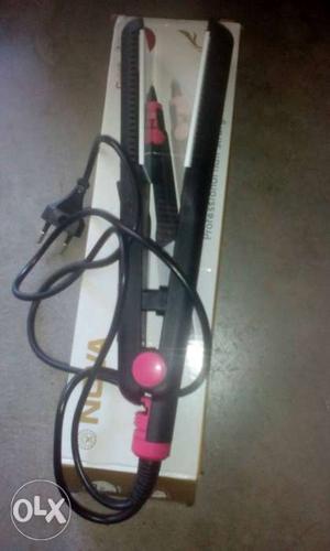 Black And Red Corded Hair Straightener