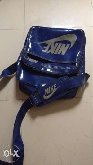 Blue And Gray Nike Patent Leather Crossbody Bag