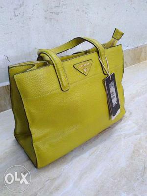 Branded New Women's Yellow Leather Tote Bag Not used