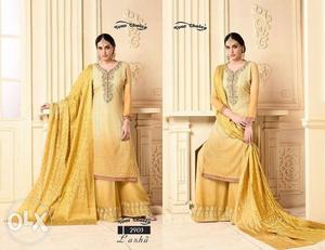 Georgette suits fabric with beautiful embroidery