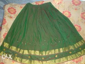Green And Yellow-green Lehenga Skirt