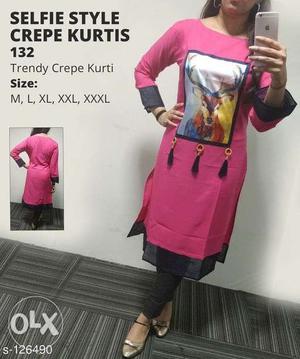 Its a crepe material kurti with best quality anf