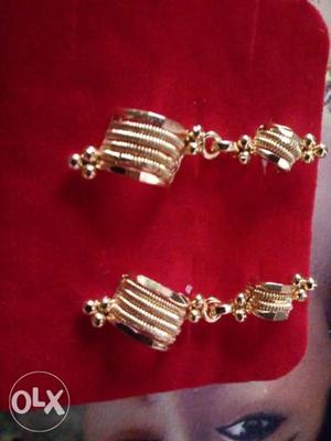 Pair Of Gold-colored Pierce Earrings