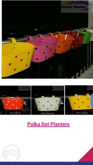 Polka dots railing planters