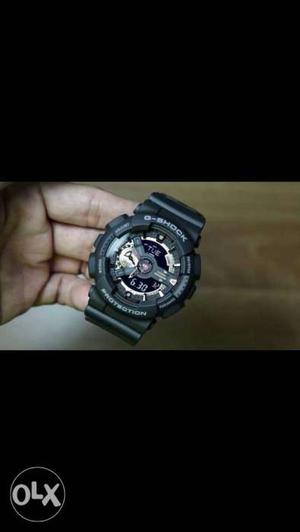 Round Black Casio G-Shock Digital Chronograph Watch