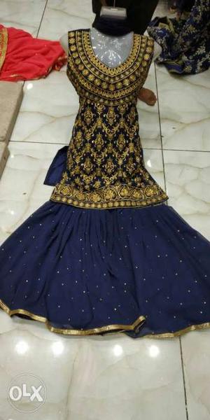 Sharara dress jorjet redimet blue color ofer