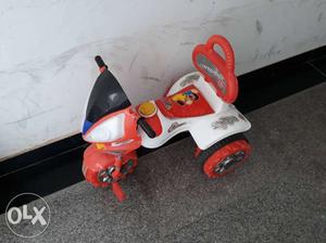 Toddler's White And Orange Ride-on Toy