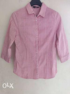 Women's Pink striped Polka Dot formal shirt XL (101cm)