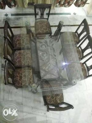 8 seated dining table with double mirror above