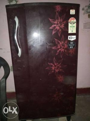 Black And Red Floral Print Wooden Cabinet