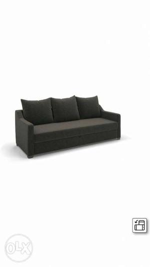 Black Fabric 3-seat Sofa Very comfortable