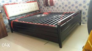 Brand New Metal bed with back cushion 5 by 6 size